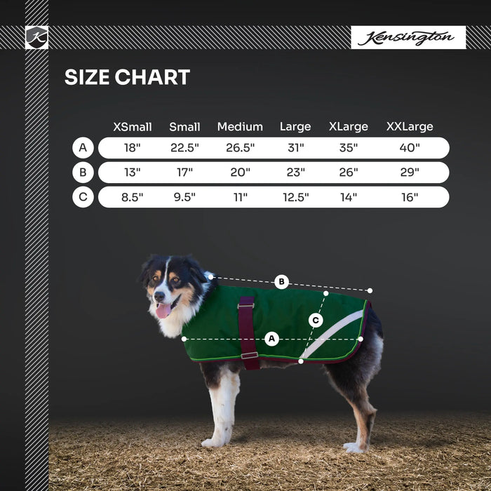 Winter Dog Coat - 180G Medium Weight - Waterproof & Breathable Kensington Protective Products