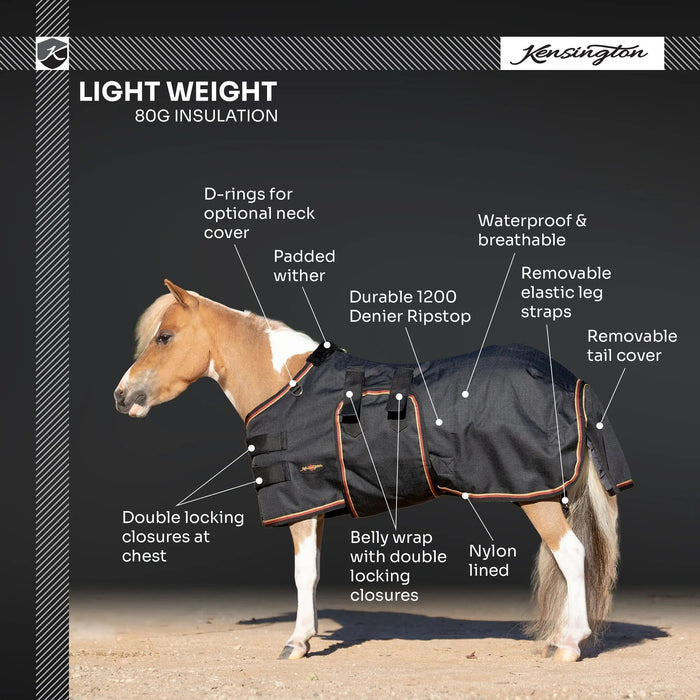 1200D Mini 80G Light Weight Winter Turnout Blanket - Waterproof & Breathable Kensington Protective Products
