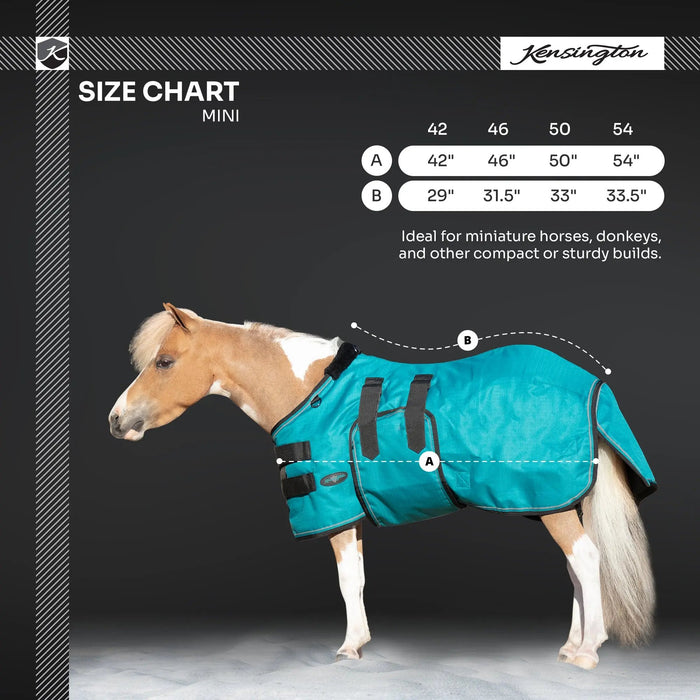 1200D Mini 180G Medium Weight Winter Turnout Blanket - Waterproof & Breathable Kensington Protective Products