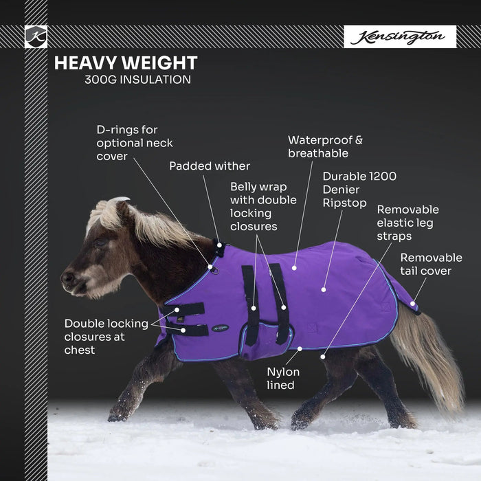Mini 300G Heavy Weight Horse Winter Turnout Blanket - Waterproof & Breathable Kensington Protective Products