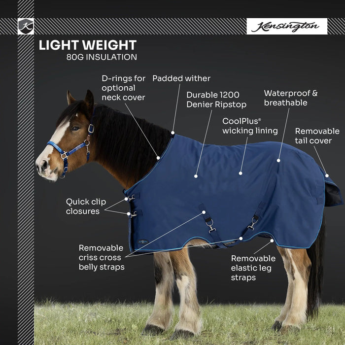 1200D Lightweight 80g Draft Horse Winter Turnout Blanket - Waterproof & Breathable Kensington Protective Products