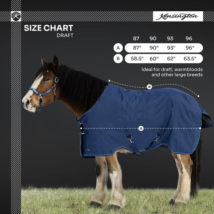 1200D Lightweight 80g Draft Horse Winter Turnout Blanket - Waterproof & Breathable Kensington Protective Products