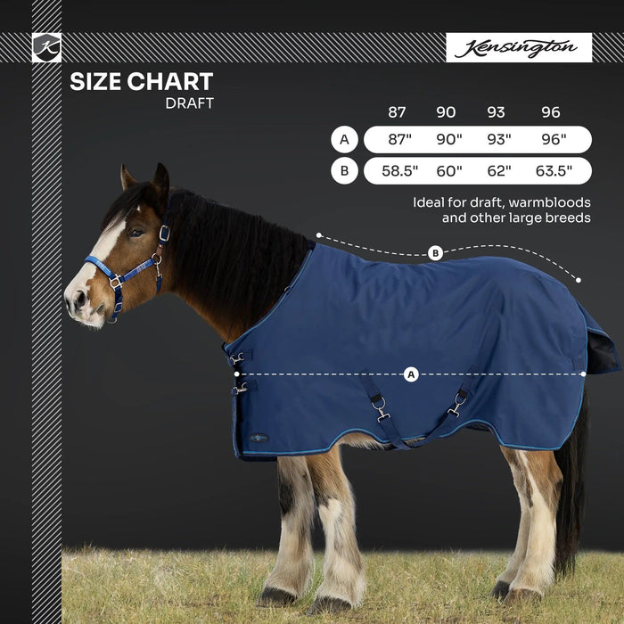 1200D Midweight 180g Draft Horse Winter Turnout Blanket - Waterproof & Breathable Kensington Protective Products