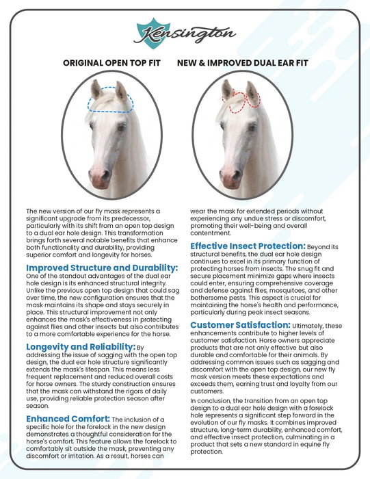Yellowstone Equine Fly Mask - 73% UV Blocking Kensington Protective Products