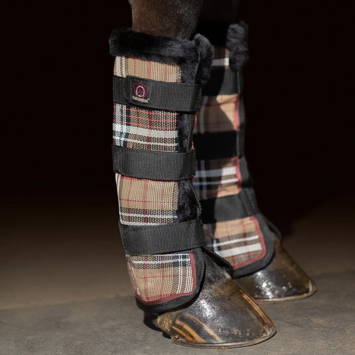 Kensington Equine Horse Fly Boots with Fleece | UV + Fly Protection In Deluxe Black