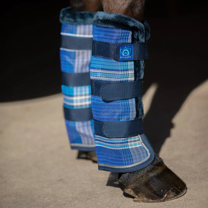 Kensington Equine Horse Fly Boots with Fleece | UV + Fly Protection In Kentucky Blue