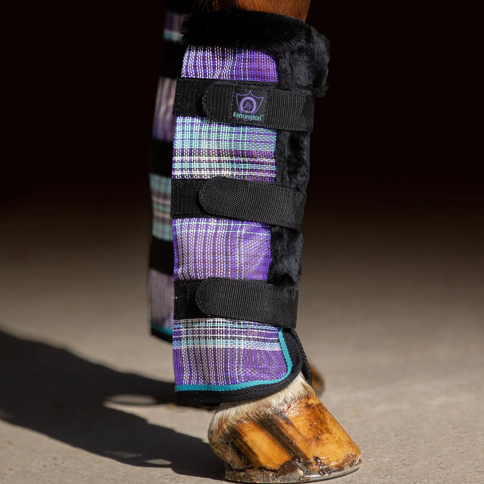 Kensington Equine Horse Fly Boots with Fleece | UV + Fly Protection In Lavender Mint