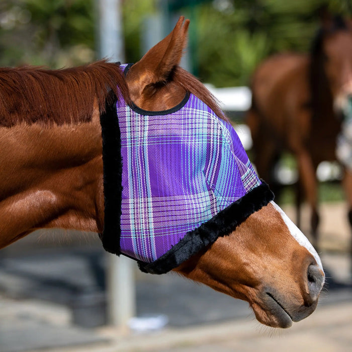 Kensington Equine Horse Fly Mask w/ Fleece | UV blocking + Comfort In Lavender Mint