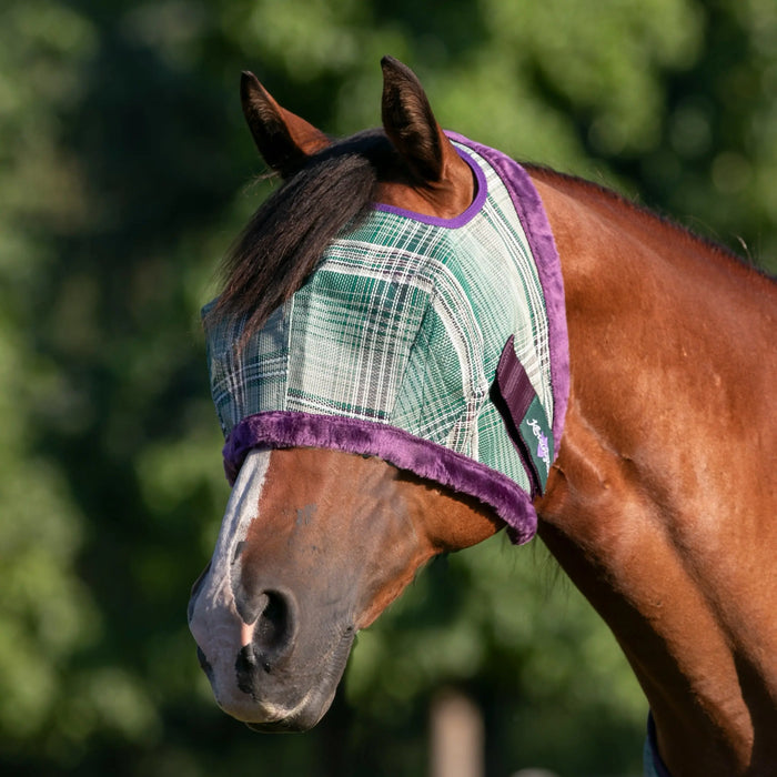 Kensington Equine Horse Fly Mask w/ Fleece | UV blocking + Comfort In Imperial Jade