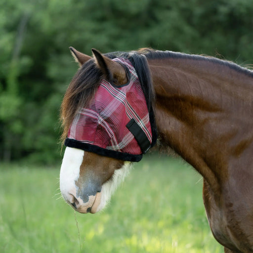 Kensington Equine Draft Horse Fly Mask w/ Fleece | UV + Comfort in Merlot
