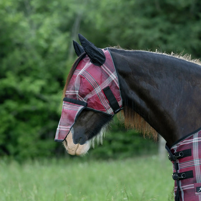 Kensington Equine Draft Horse Fly Mask w/Ears & Nose Full UV Coverage in Merlot