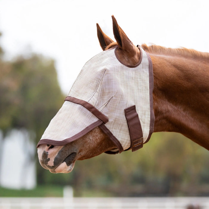 Kensington Equine Horse Fly Mask w/ Nose | UV blocking + Durable  In Desert Sand