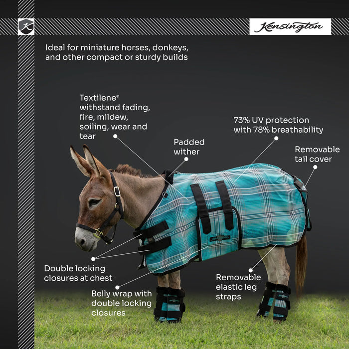 Mini Donkey Protective Fly Sheet with Belly Band - 73% UV Protection Kensington Protective Products