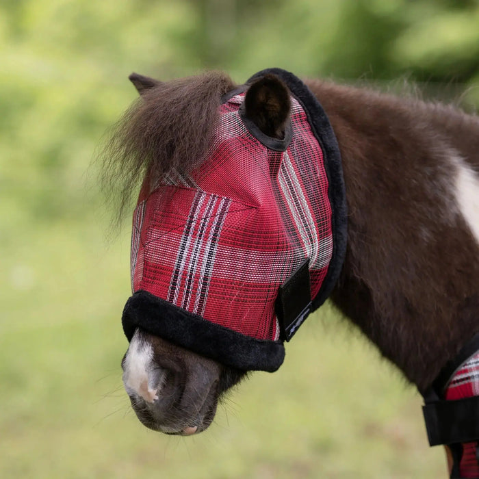 Kensington Equine Pony Fly Mask with Ears & Fleece Trim | UV Blocking in Merlot