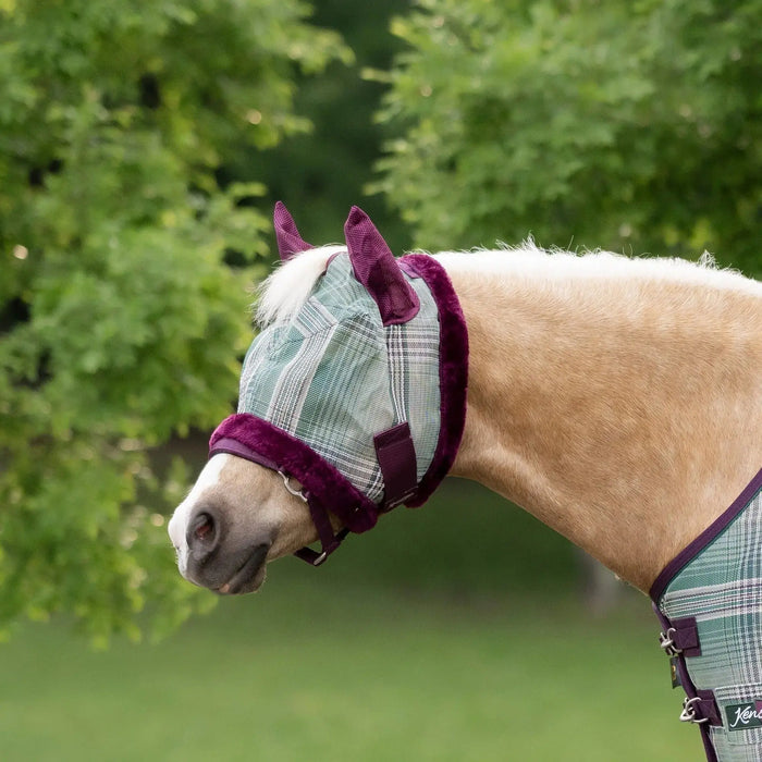 Kensington Equine Pony Fly Mask with Ears & Fleece Trim | UV Blocking In Imperial Jade
