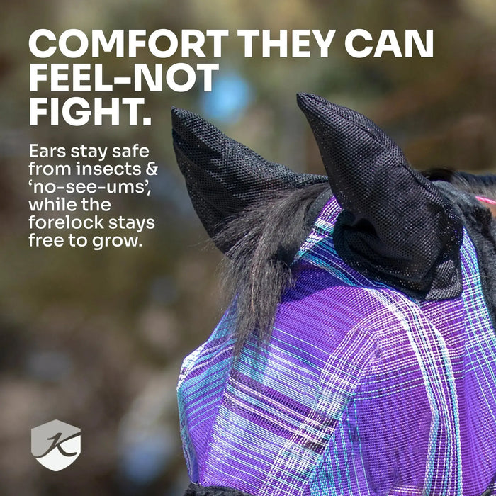 Kensington UViator Horse/Equine Fly Mask Ears & Nose | 90% UV Protection Ear Diagram