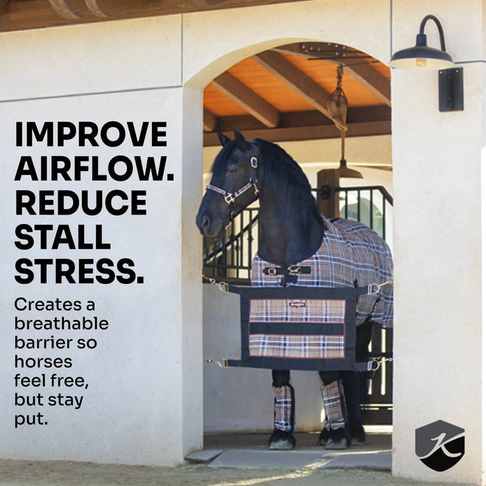 Kensington Equine Stall Guard | Durable Nylon + Breathable Mesh Feature 1