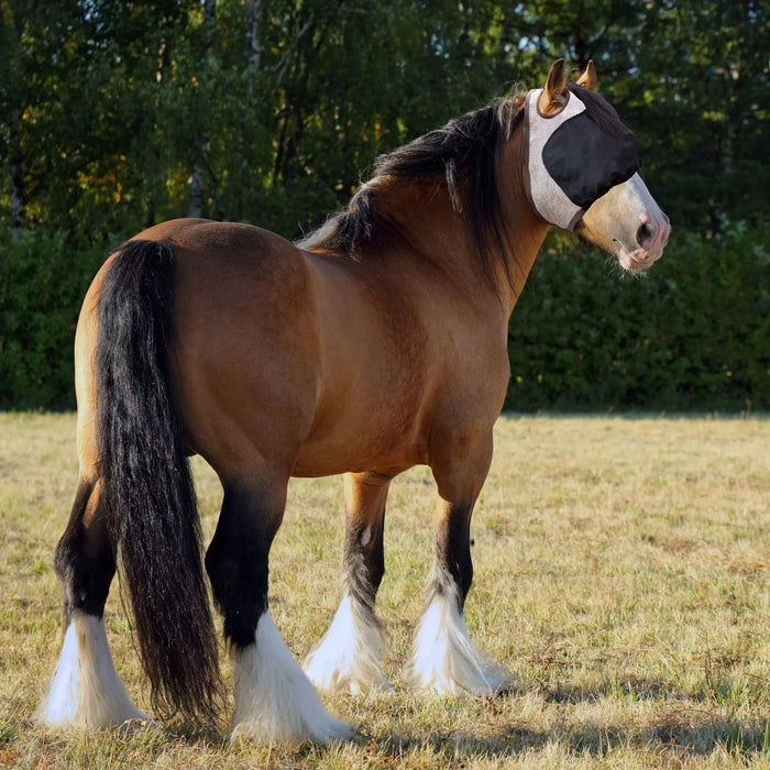 UViator Dartless Draft Horse Equine Fly Mask with 90% UV Protection
