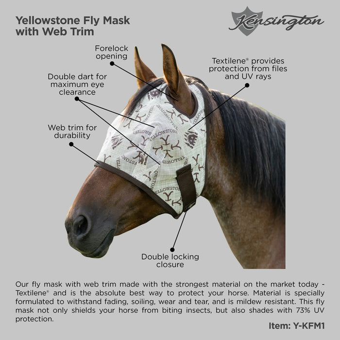 Yellowstone Equine Fly Mask - 73% UV Blocking Kensington Protective Products