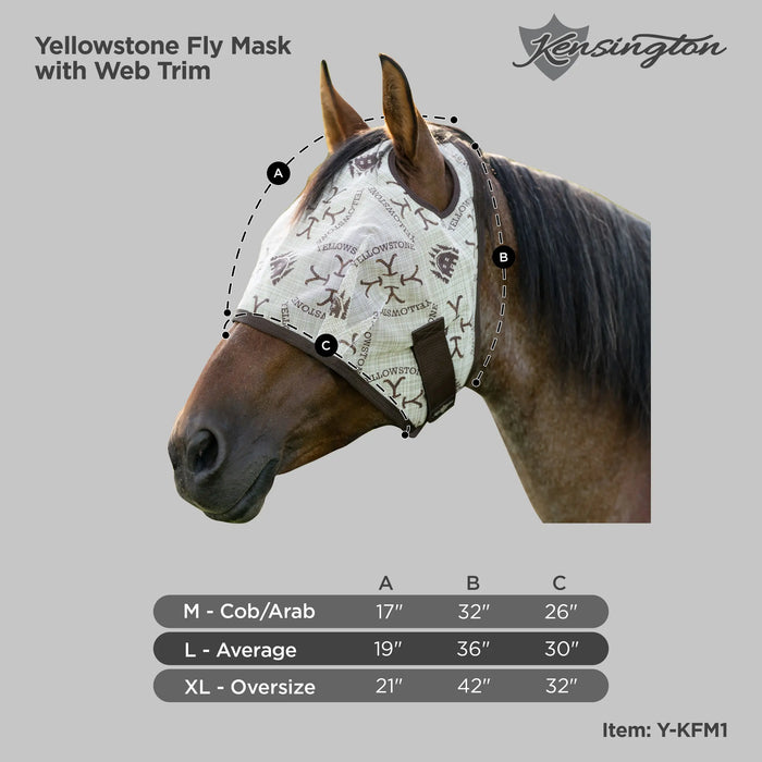 Yellowstone Equine Fly Mask - 73% UV Blocking Kensington Protective Products