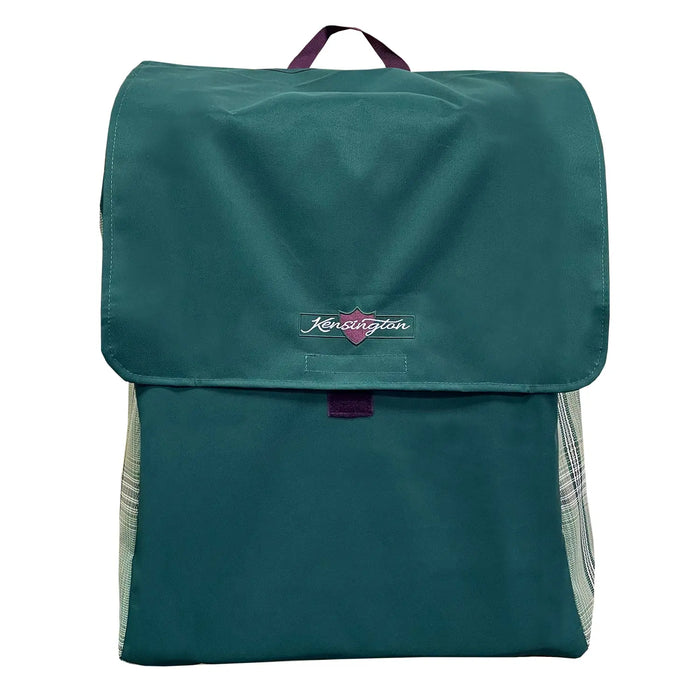 Hunter, jade and plum blanket storage bag.