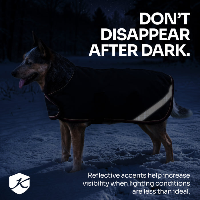 New Winter Dog Coat - 180G Medium Weight - Waterproof & Breathable — Color Code and Name — callout 1 — 2SCR-L-B