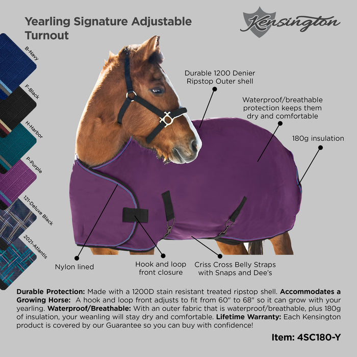 1200Denier Adjustable Yearling "180G" Medium Weight Waterproof & Breathable Winter Turnout