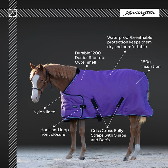1200D Adjustable Yearling 180G Medium Weight Winter Turnout Blanket - Waterproof & Breathable Kensington Protective Products