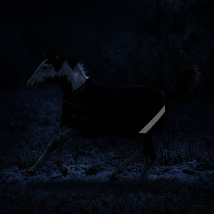 New 1200D Adjustable Foal 180G Medium Weight Winter Turnout Blanket - Waterproof & Breathable — B - Navy — feature overview — 4SCR180-F-B
