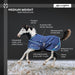 New 1200D Adjustable Foal 180G Medium Weight Winter Turnout Blanket - Waterproof & Breathable — B - Navy — infographic — 4SCR180-F-B
