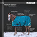 New 1200D Adjustable Juvenile 180G Medium Weight Winter Turnout Blanket - Waterproof & Breathable (Copy) — B-Navy — infographic — 4SCR180-W-B