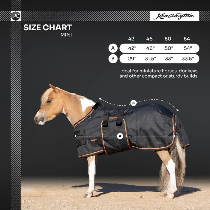 Mini 80G Light Weight Horse Winter Turnout Blanket - Waterproof & Breathable Kensington Protective Products
