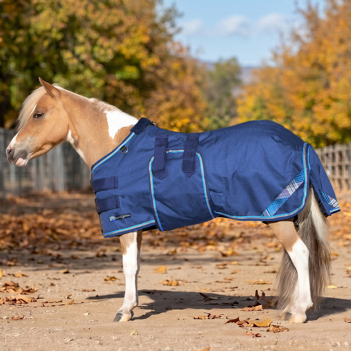 New Mini 80G Light Weight Horse Winter Turnout Blanket - Waterproof & Breathable — B - Navy — main image — 5SCR080-42-B