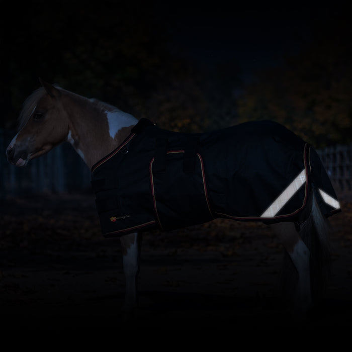 New Mini 80G Light Weight Horse Winter Turnout Blanket - Waterproof & Breathable — B - Navy — feature overview — 5SCR080-42-B