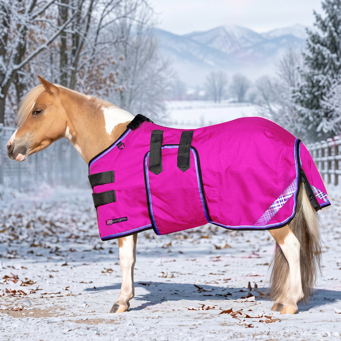 New Mini 180G Medium Weight Horse Winter Turnout Blanket - Waterproof & Breathable — EB - Electric Berry — main image — 5SCR180-42-EB