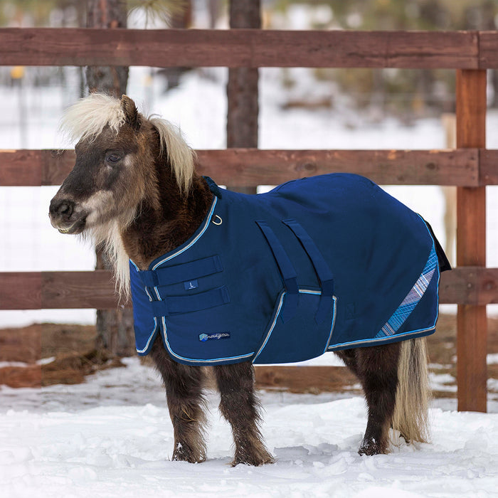 New Mini 300G Heavy Weight Horse Winter Turnout Blanket - Waterproof & Breathable — B - Navy — main image — 5SCR300-42-B