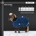 New Mini 300G Heavy Weight Horse Winter Turnout Blanket - Waterproof & Breathable — B - Navy — size chart — 5SCR300-42-B