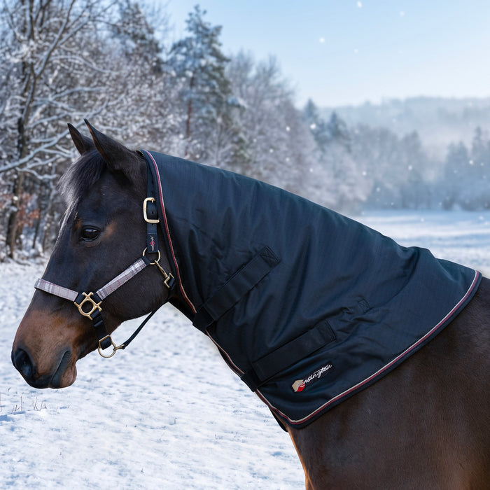 New 1200D Horse 180G Medium Weight Winter Neck Warmer - Waterproof & Breathable (Copy) — F - Black — main image — 6SCR180-L-F