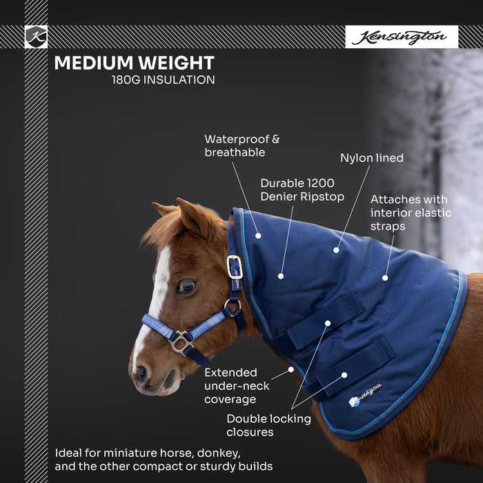 New Mini Donkey 180G Medium Weight Winter Neck Warmer - Waterproof & Breathable — B-Navy — infographic — 6SCR180-MINI-B