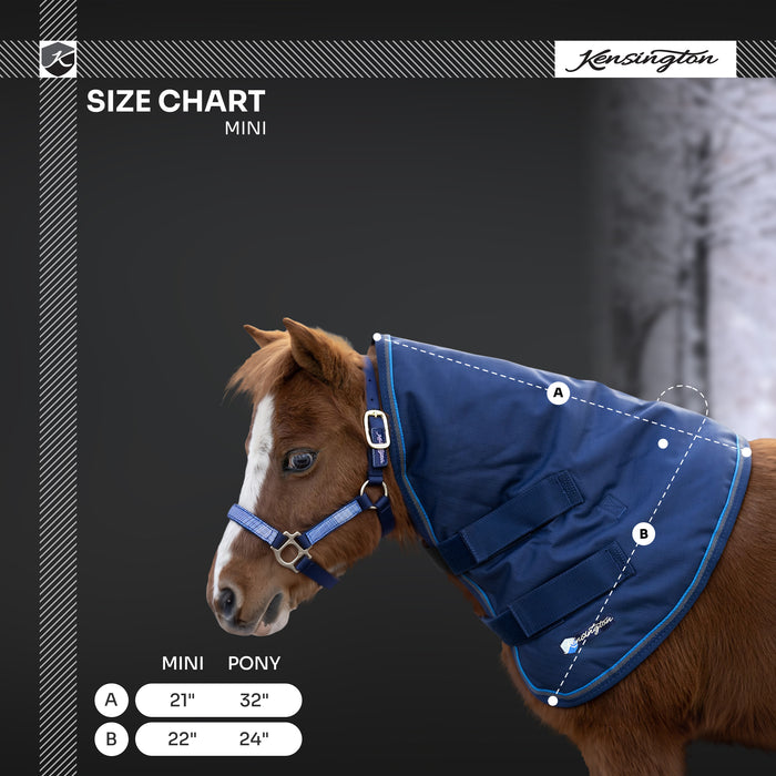 New Mini 180G Medium Weight Winter Neck Warmer - Waterproof & Breathable — B-Navy — size chart — 6SCR180-MINI-B