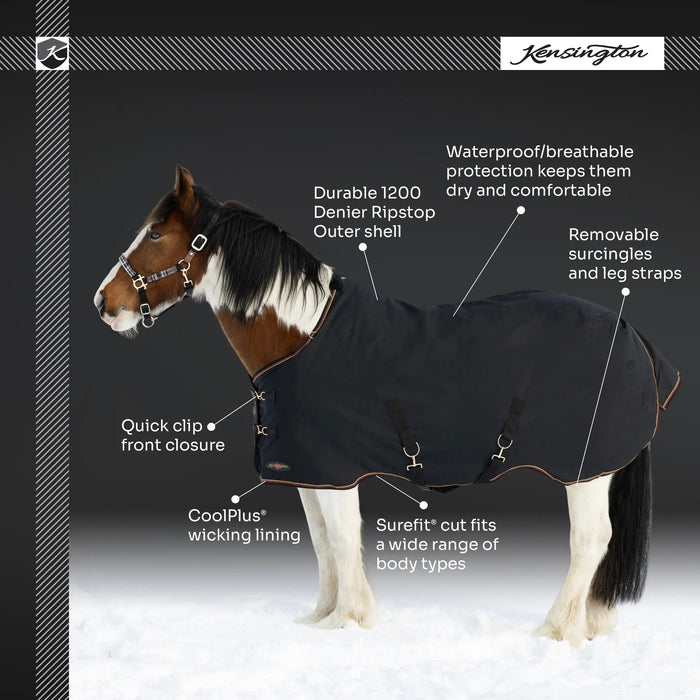 1200D Lightweight 80g Draft Horse Winter Turnout Blanket - Waterproof & Breathable Kensington Protective Products