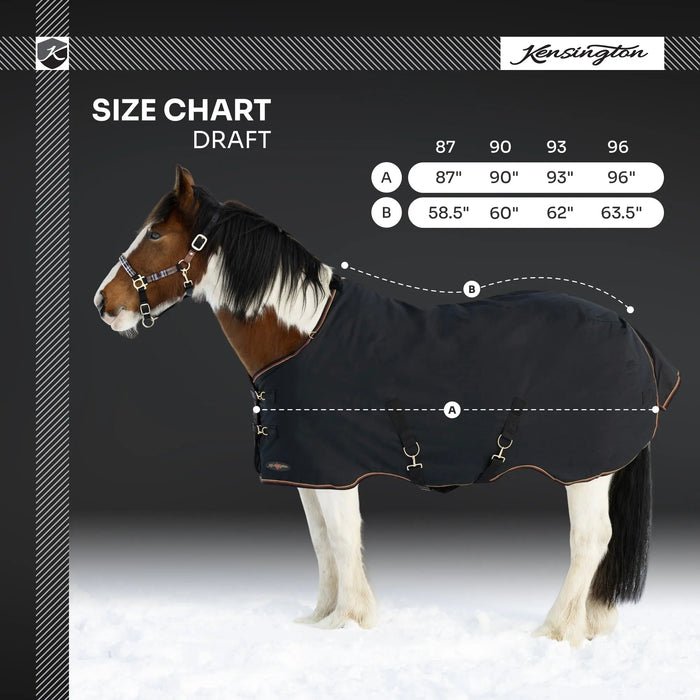 1200D Lightweight 80g Draft Horse Winter Turnout Blanket - Waterproof & Breathable Kensington Protective Products
