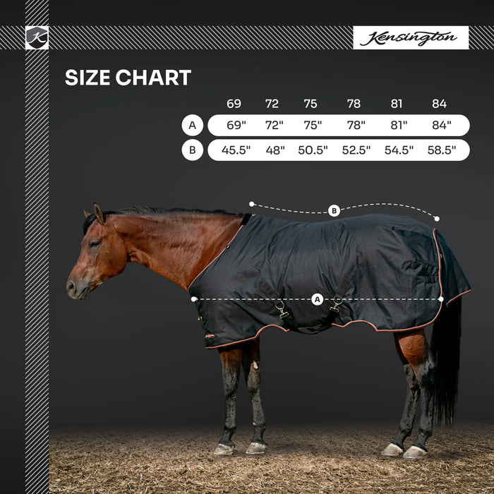 1200D Heavyweight 300g Horse Winter Turnout Blanket - Waterproof & Breathable Kensington Protective Products