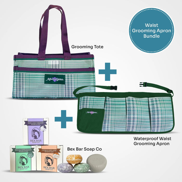 Bundle Waterproof Waist Grooming Apron, Tote and BexBars Kensington Protective Products