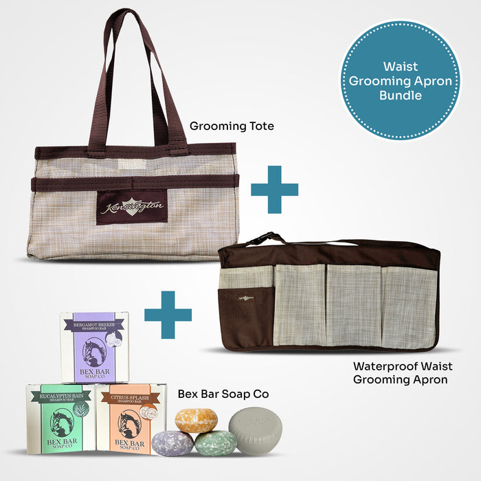 Bundle Waterproof Waist Grooming Apron, Tote and BexBars