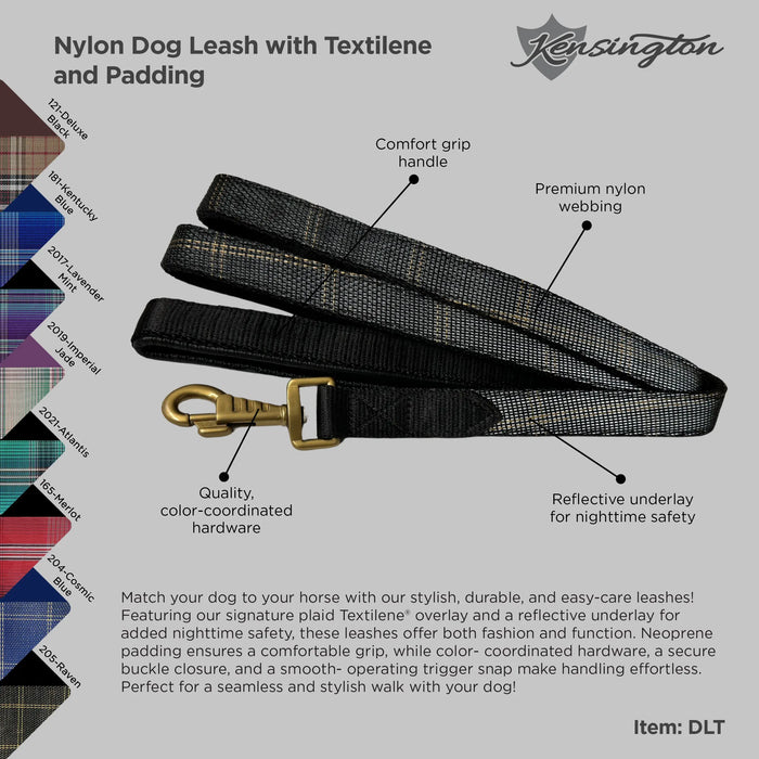 Nylon/Textilene Dog Leash - Safety Reflective with Comfort Handle Kensington Protective Products