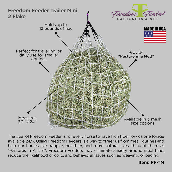 Freedom Feeder Trailer/Mini Net - 2 Flake Capacity - 3 Slow Feed Mesh Options