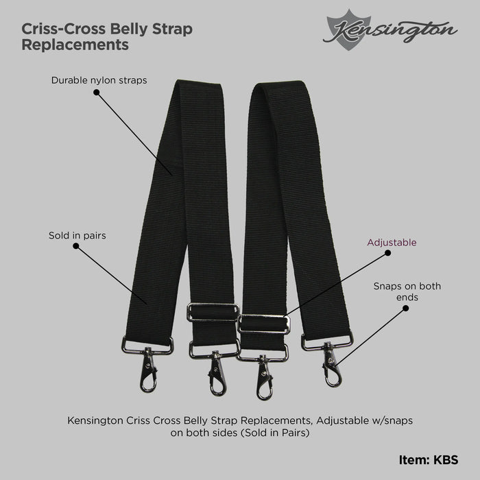 Replacement Belly Straps with Swivel Clips - Pair of Removable Surcingles Kensington Protective Products