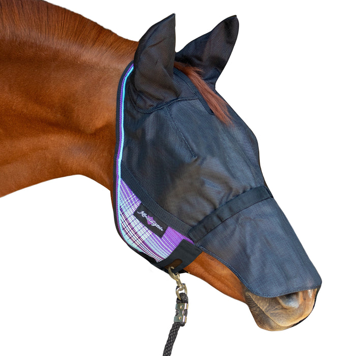 Kensington UViator Horse/Equine Fly Mask Ears & Nose | 90% UV Protection in Lavender Mint