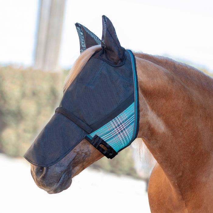 90% UV Fly Mask CatchMask UViator - Soft Mesh Ears, Removable Nose & Forelock Opening